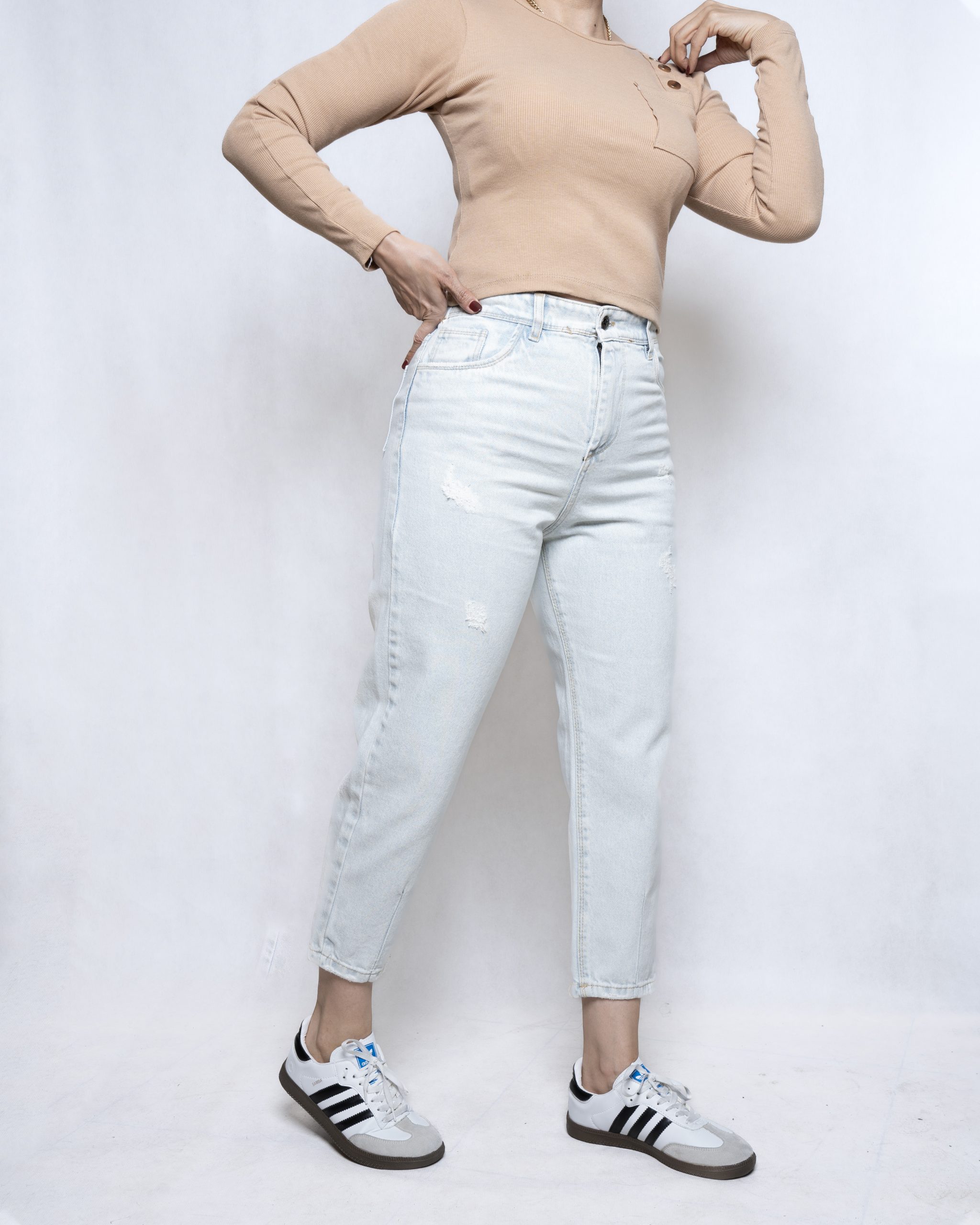 1 شلوار جین زنانه مدل مام فیت - Image 1