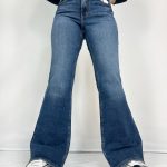 شلوار جین زنانه کشی مدل بوت کات سایز بزرگ