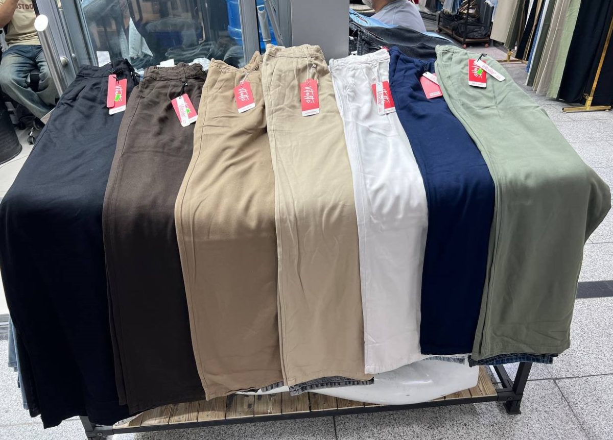 شلوار پارچه ای زنانه مدل بگ جنس سیلک پشت کمر کش رنگ متنوع - Image 3