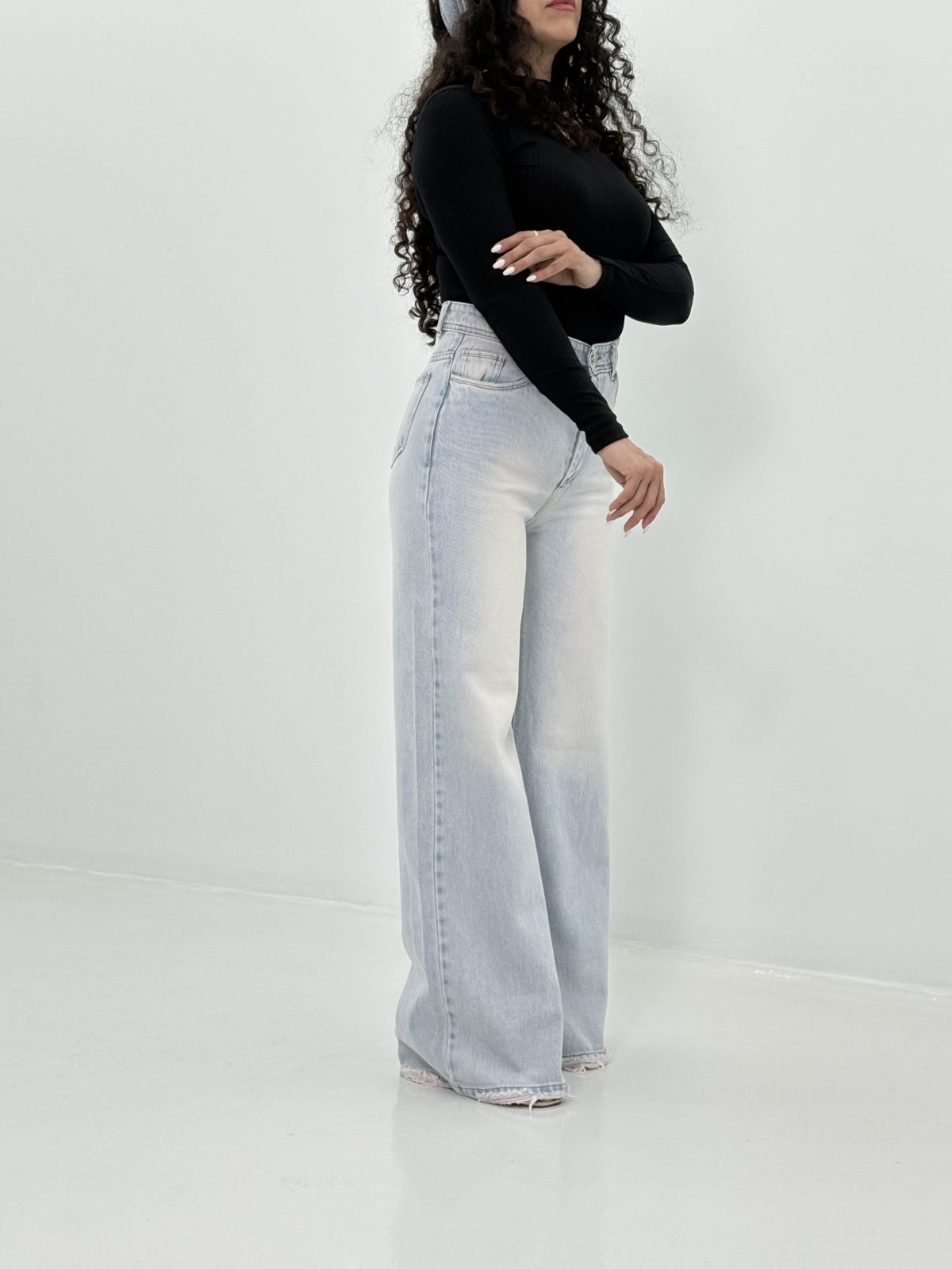 شلوار جین فلر بگ یخی - Image 3