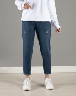 شلوار جین زنانه مدل مام فیت رنگ آبی تیره - Image 2