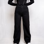 شلوار جین نیم بگ رنگ مشکی و رغالی و گازوییلی و آبی تیره