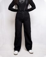 شلوار جین نیم بگ رنگ مشکی و رغالی و گازوییلی و آبی تیره