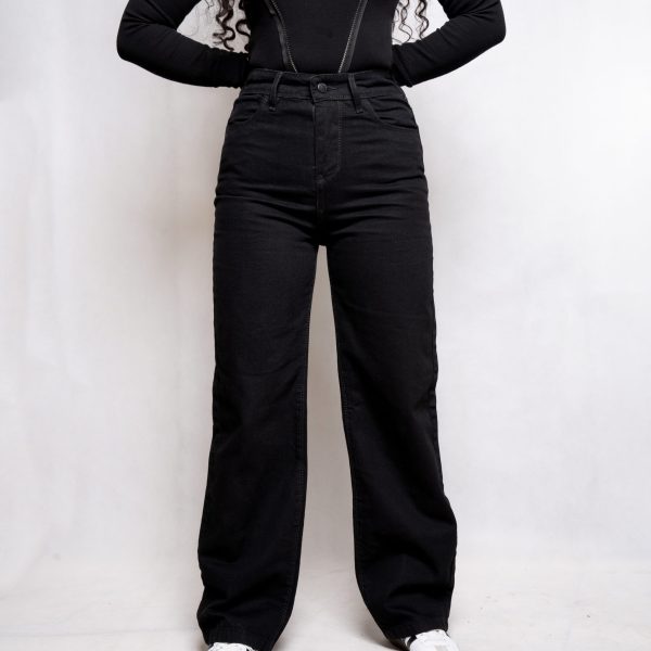 شلوار جین نیم بگ رنگ مشکی و رغالی و گازوییلی و آبی تیره