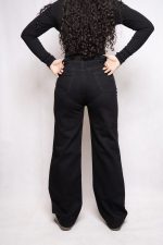 شلوار جین نیم بگ رنگ مشکی و رغالی و گازوییلی و آبی تیره - Image 2