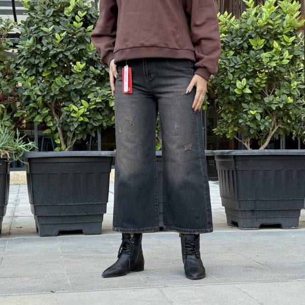 شلوار جین واید لگ  زنانه تا سایز بزرگ