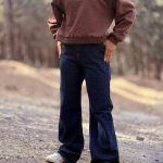 شلوار جین نیم بگ سرمه ای