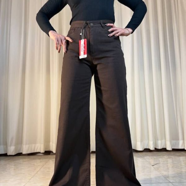 شلوار جین فلر بگ قهوه ای