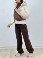 شلوار جین نیم بگ قهوه ای - Image 4