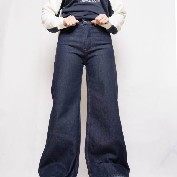 شلوار جین فول بگ سرمه ای تا سایز خیلی بزرگ