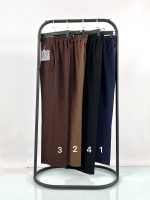 شلوار کرپ مازراتی دبل مدل واید رنگ سرمه ای قهوه ای و مشکی تا سایز بزرگ - Image 6